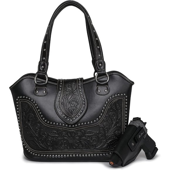 Montana West Women's Western Handbag Tooling Shoulder Bag Concealed Carry Purse - Picture 3 of 16